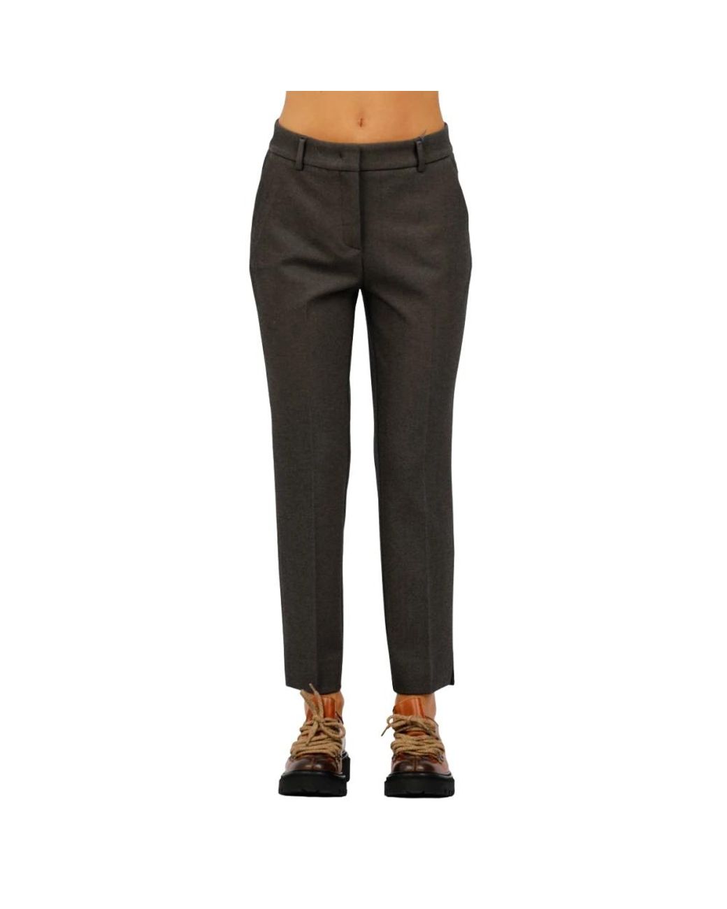 Via Masini 80 Black Cropped Trousers