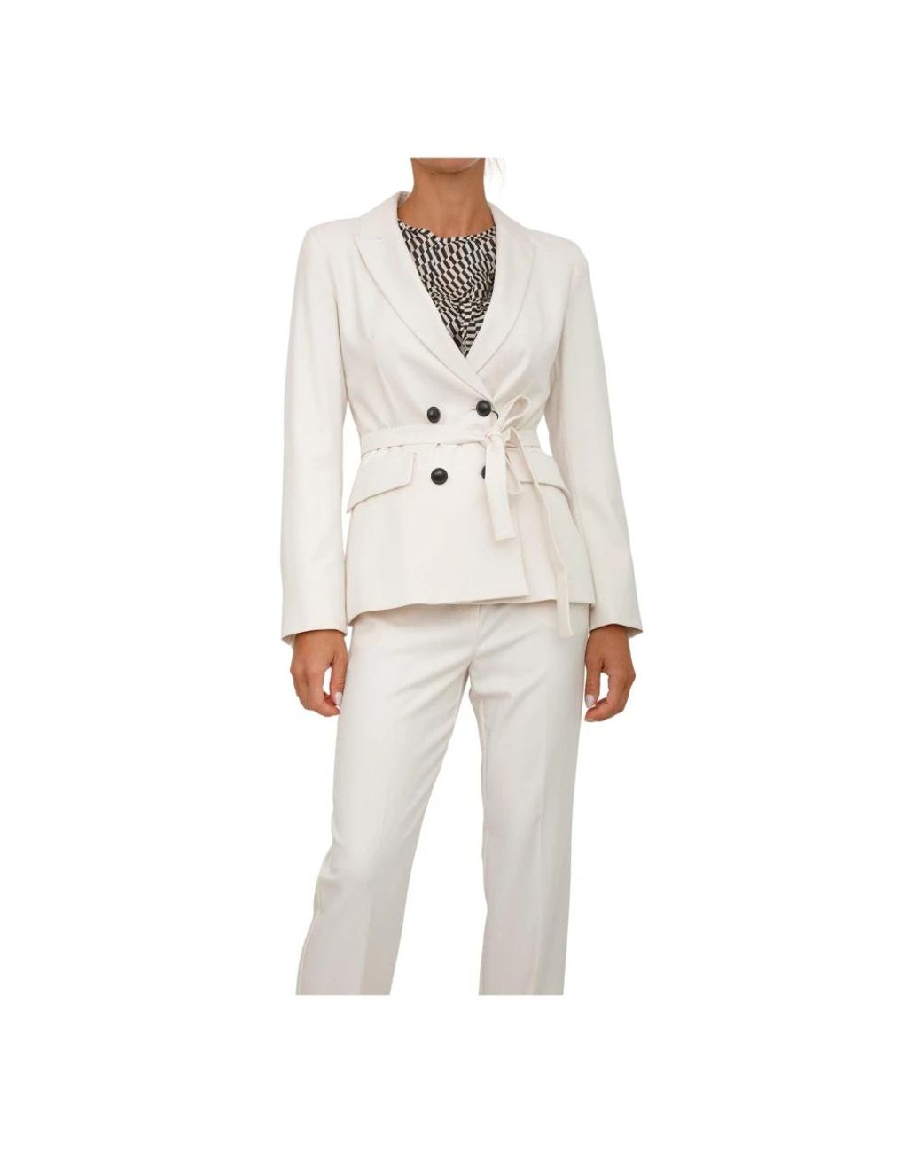 Marella Jassen ,Wit ,Polyester Witte Jas Met Polyester En Elastaan in het White