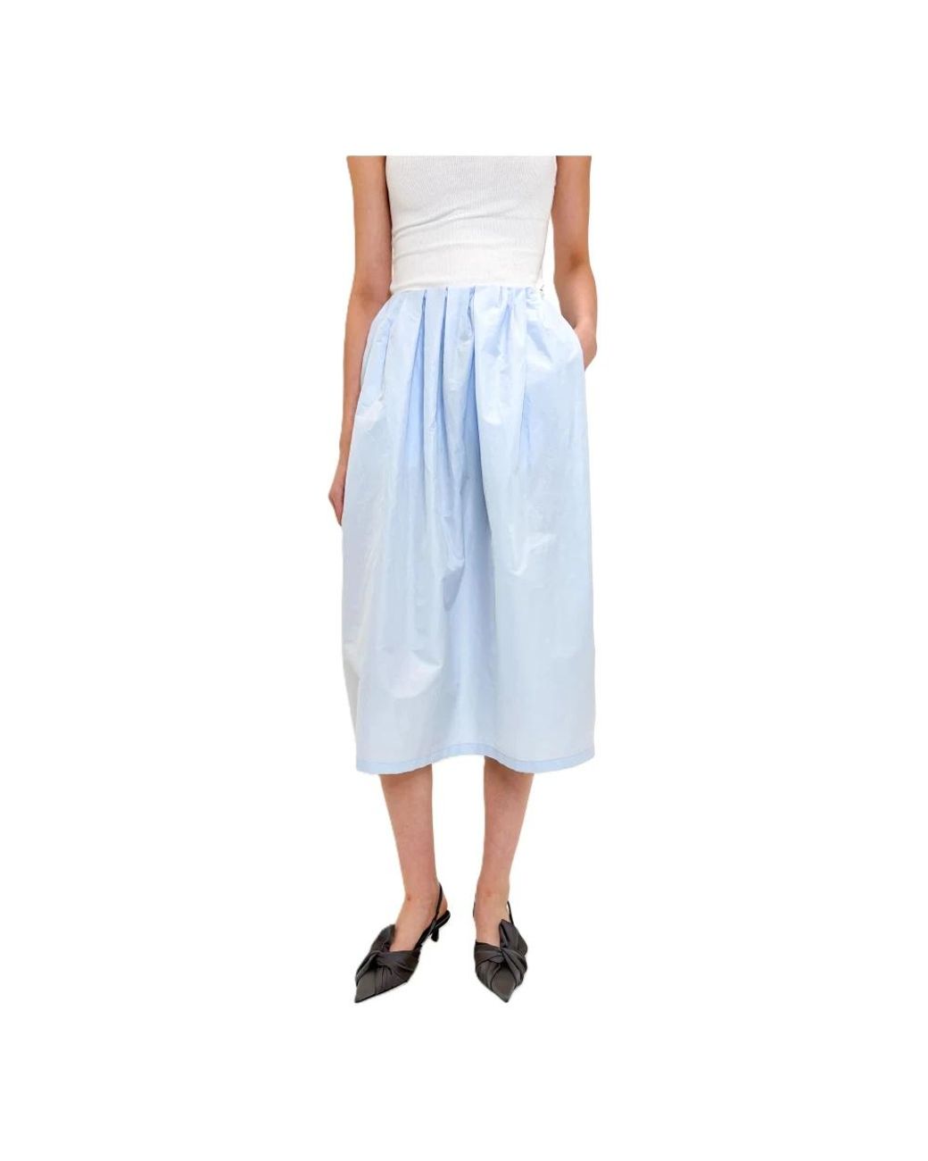 ODEEH Blue Midi Skirts