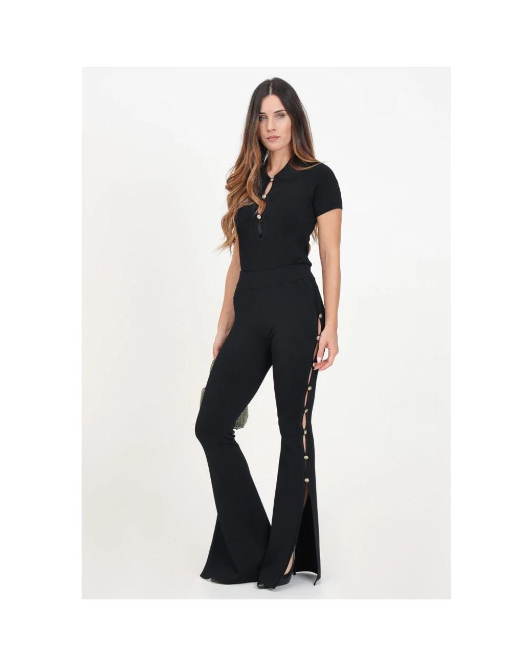 Versace Jeans Couture Black Wide Trousers