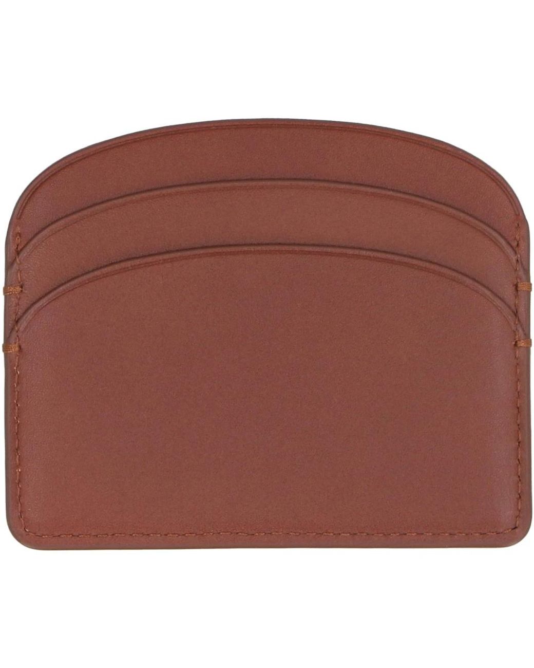 A.P.C. Brown Lederkartenhalter Mit Logodetail