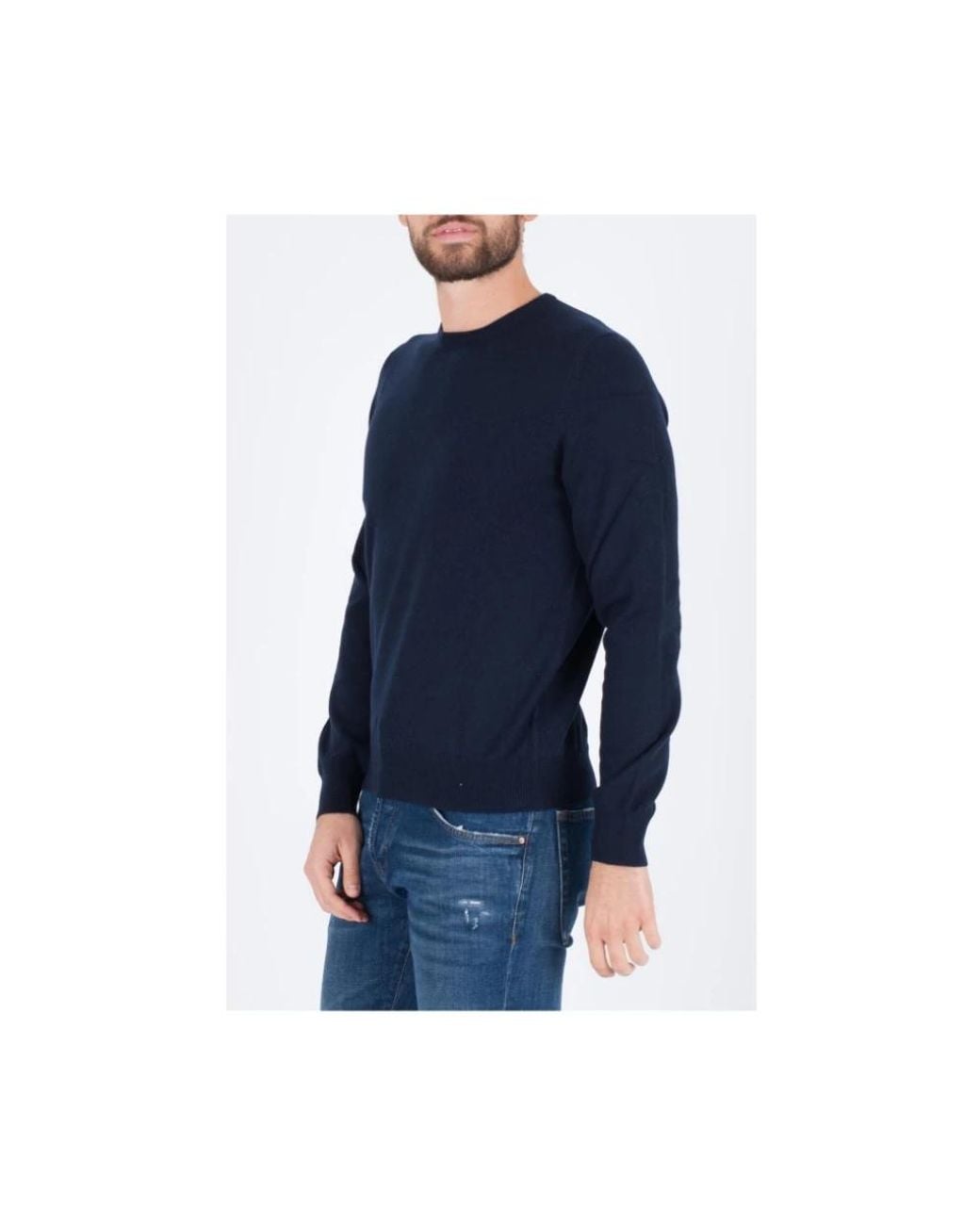 Barba Napoli Blue Round-Neck Knitwear for men