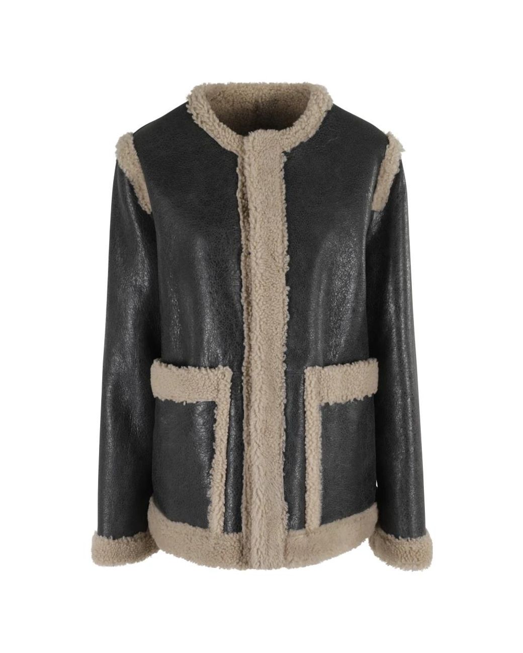 MM6 by Maison Margiela Black Leather Jackets
