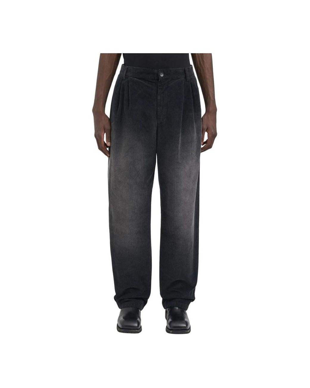 Andrea Ya'aqov Black Wide Trousers for men