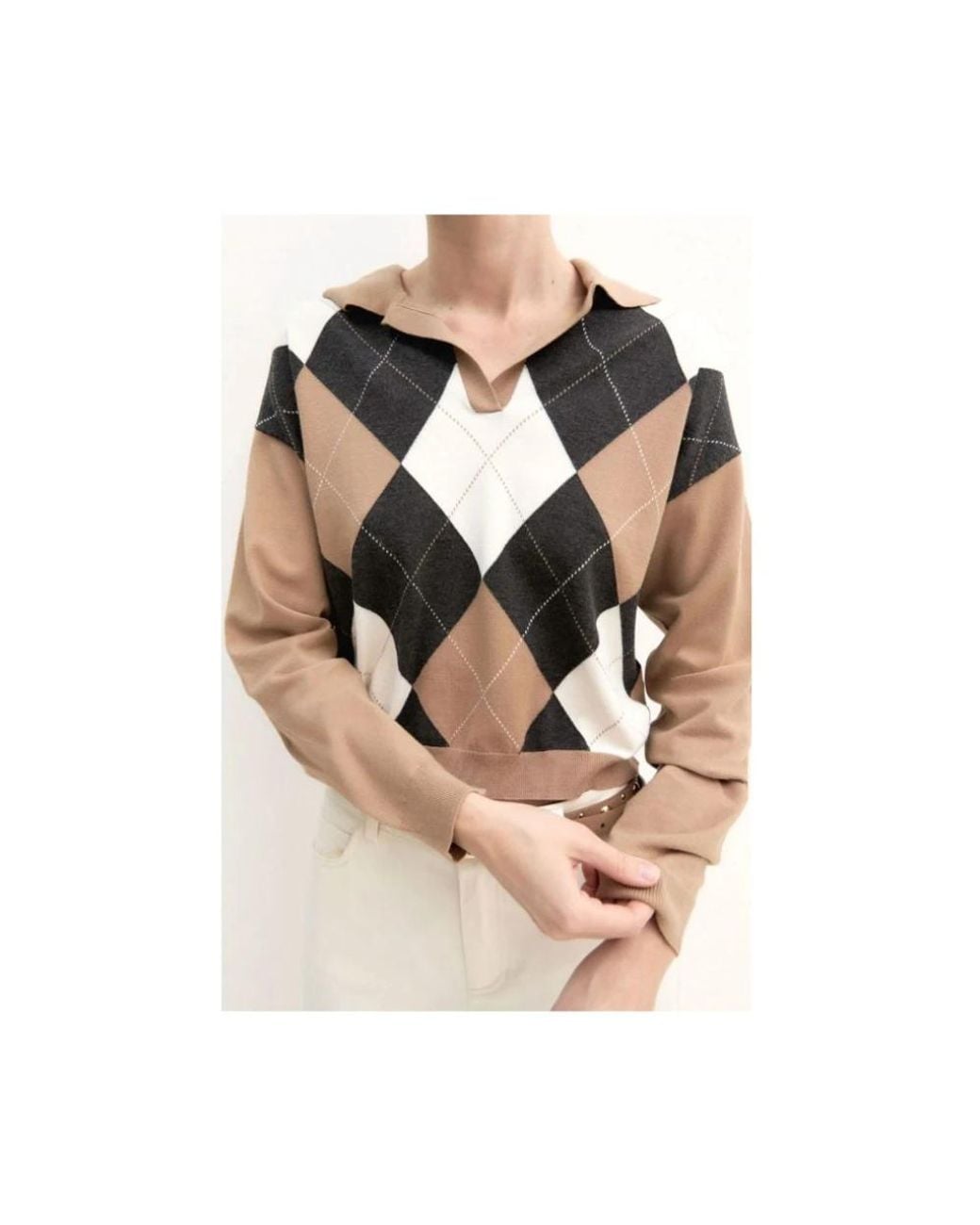 Marella White V-Neck Knitwear