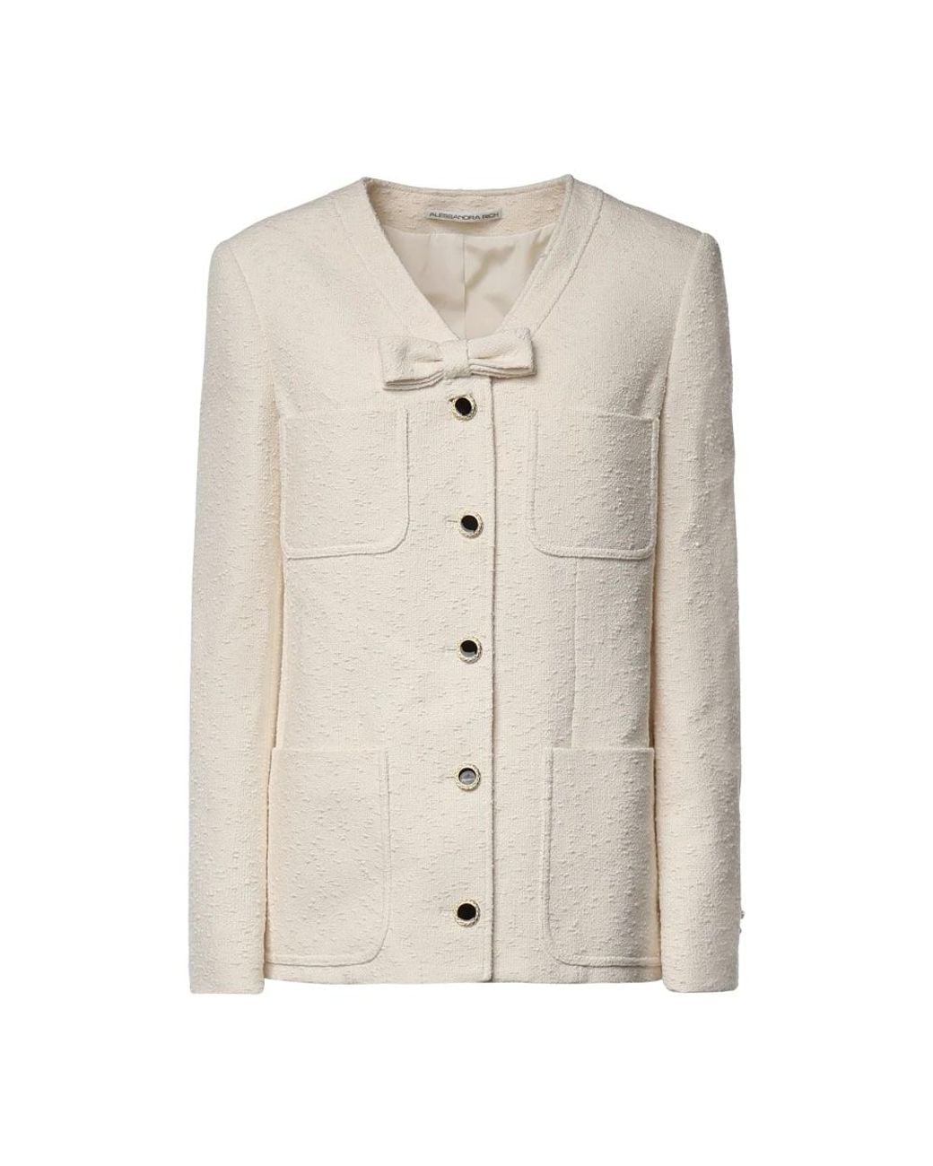 Alessandra Rich Natural Tweed Jackets