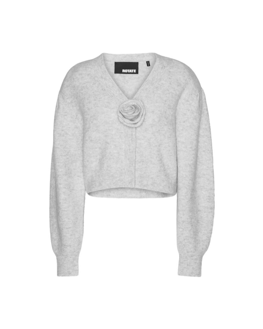ROTATE BIRGER CHRISTENSEN White V-Neck Knitwear