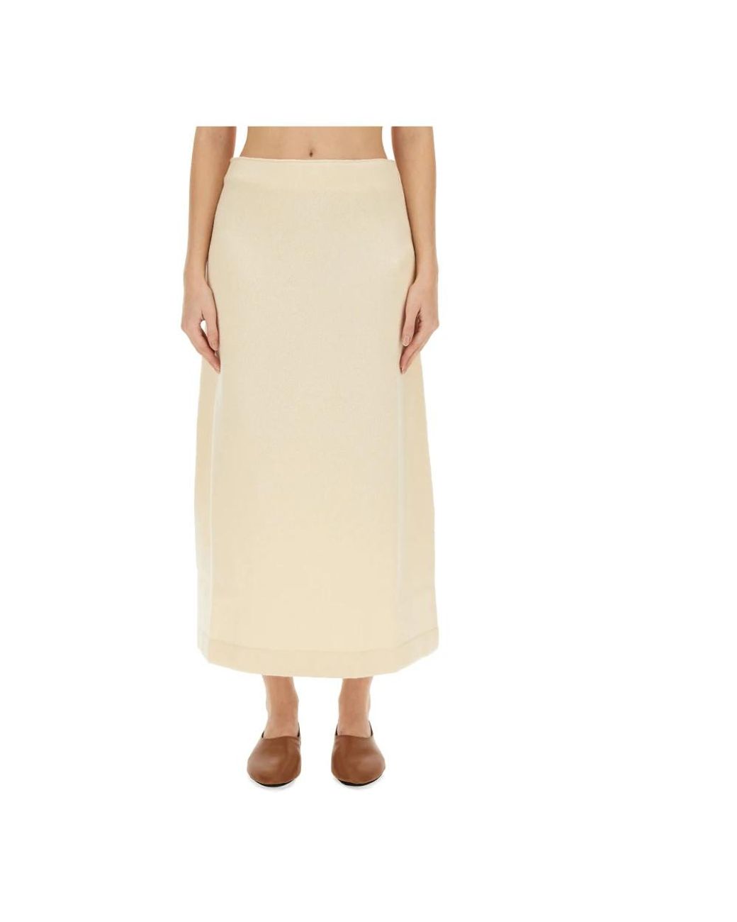 Jil Sander Rokken ,Wol Midi Rok in het Natural