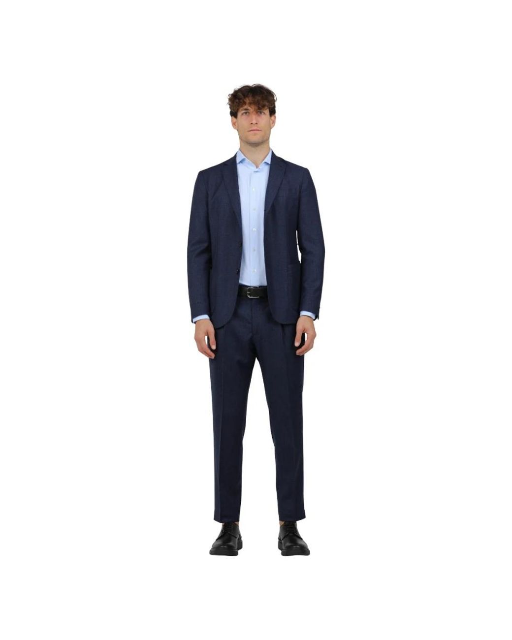 Santaniello Blue Single Breasted Suits for men