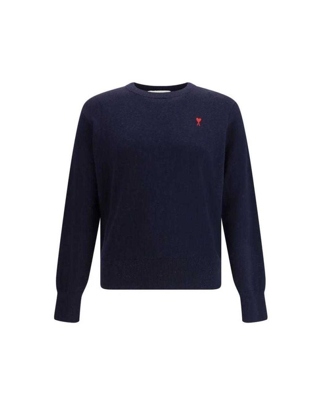 AMI Blue Round-Neck Knitwear for men