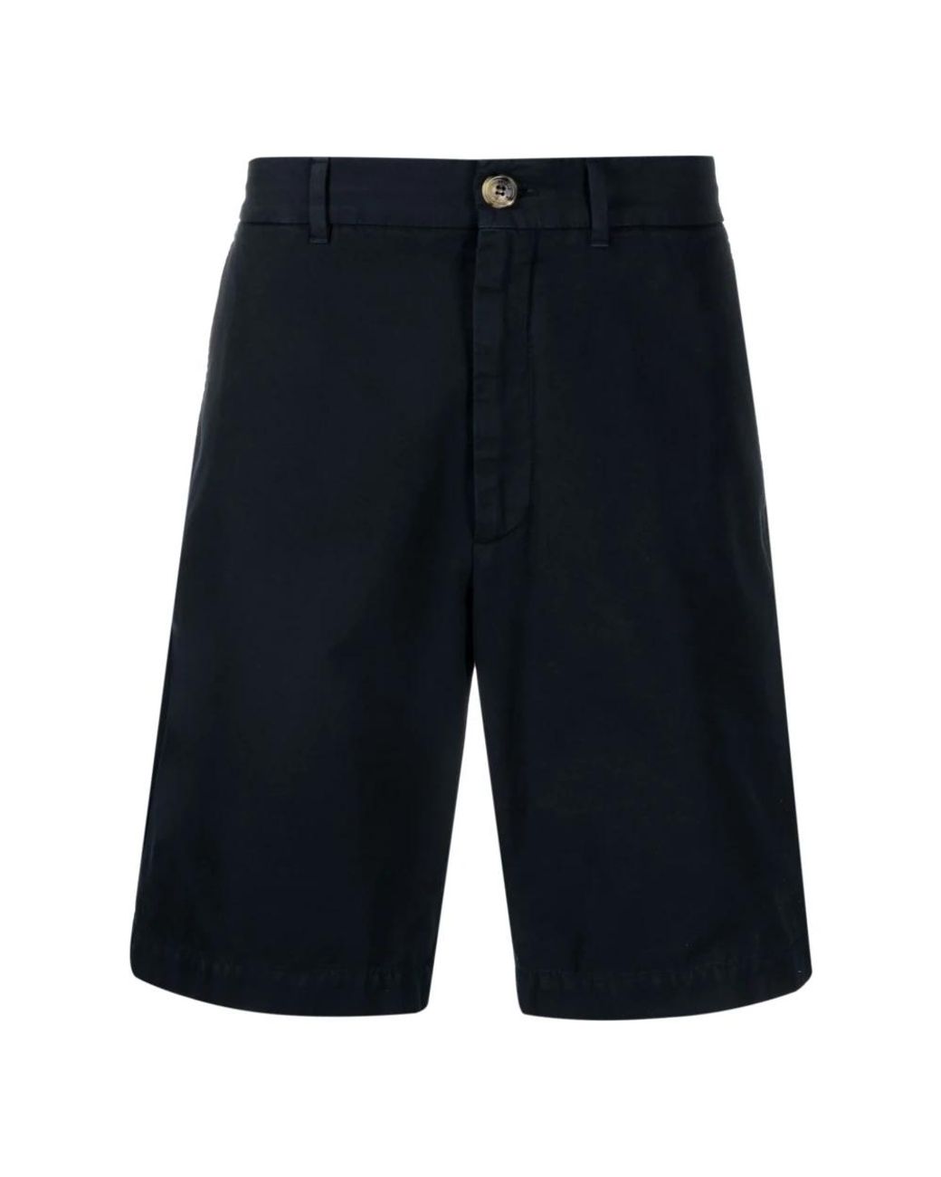 Brunello Cucinelli Blue Cotton Gabardine Bermuda Shorts for men