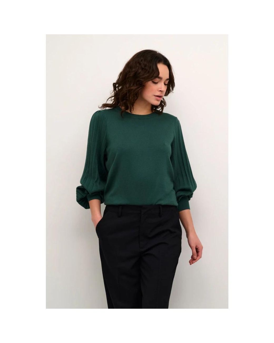 Kaffe Kalone Knit Pullover in het Green
