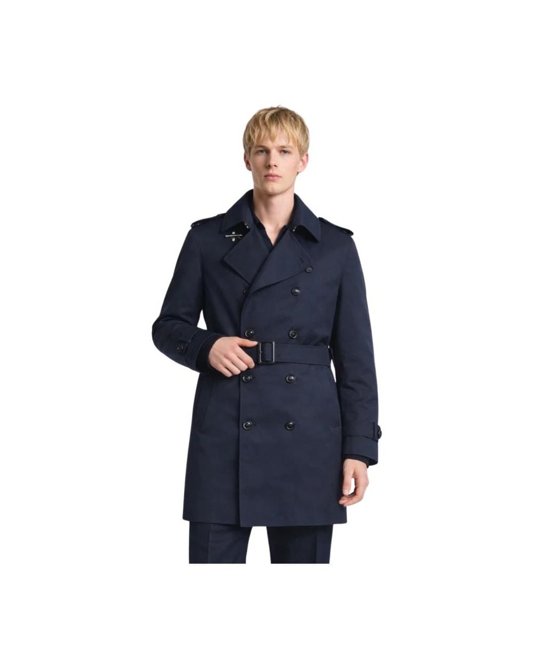 Fay Blue Trench Coats for men