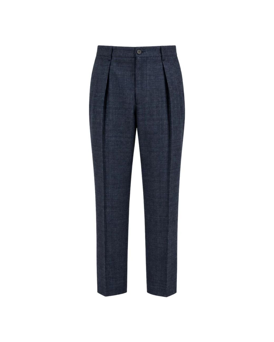 BRIGLIA Blue Cropped Trousers for men