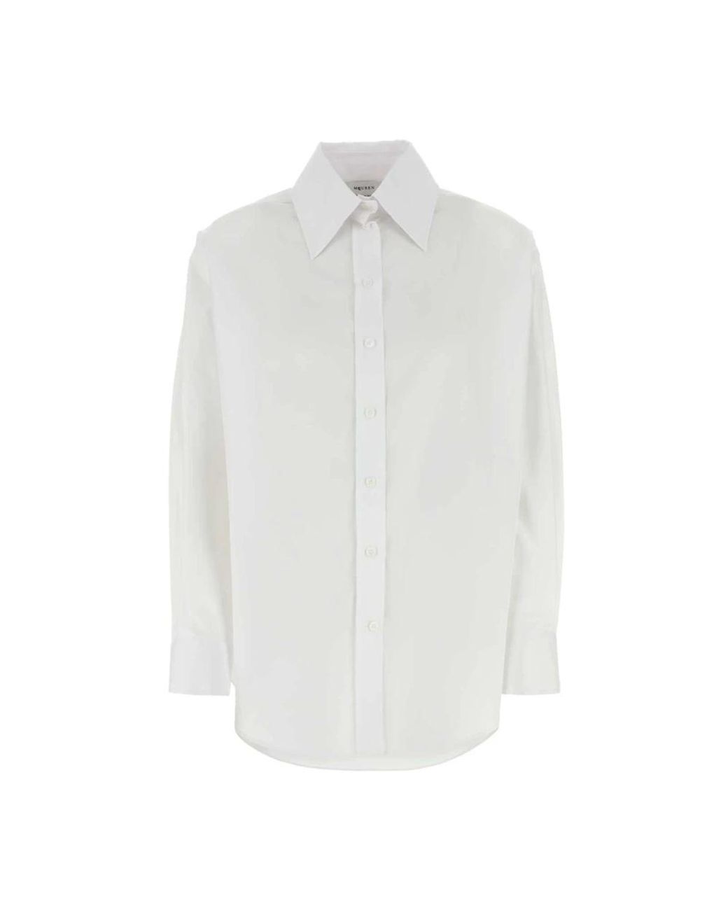 McQueen Overhemden ,Wit ,Witte Poplin Overhemd Klassieke Stijl in het White