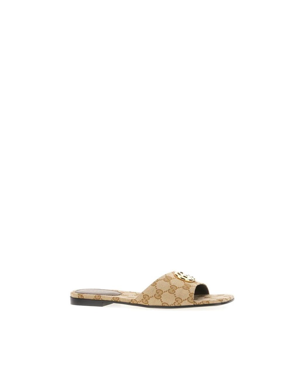 Gucci Natural Double G Slide Sandale