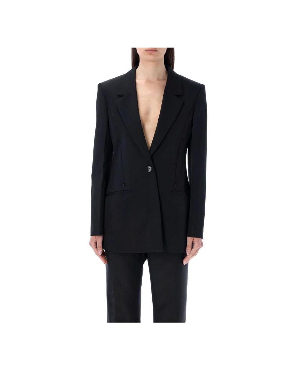 Givenchy Jassen ,Zwart ,Wol Single-Breasted Cape Jacket in het Black