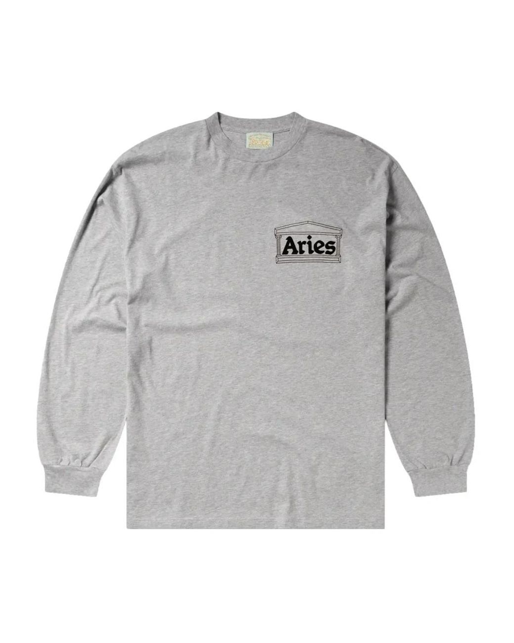 Aries Temple L/S Tee in het Gray voor heren
