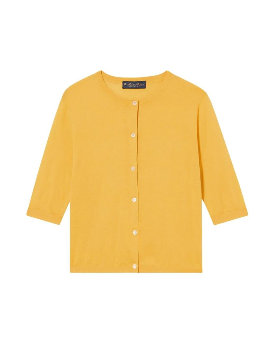 Brooks Brothers Truien & Vesten ,Geel ,Katoen Zijdeblendvest in het Yellow
