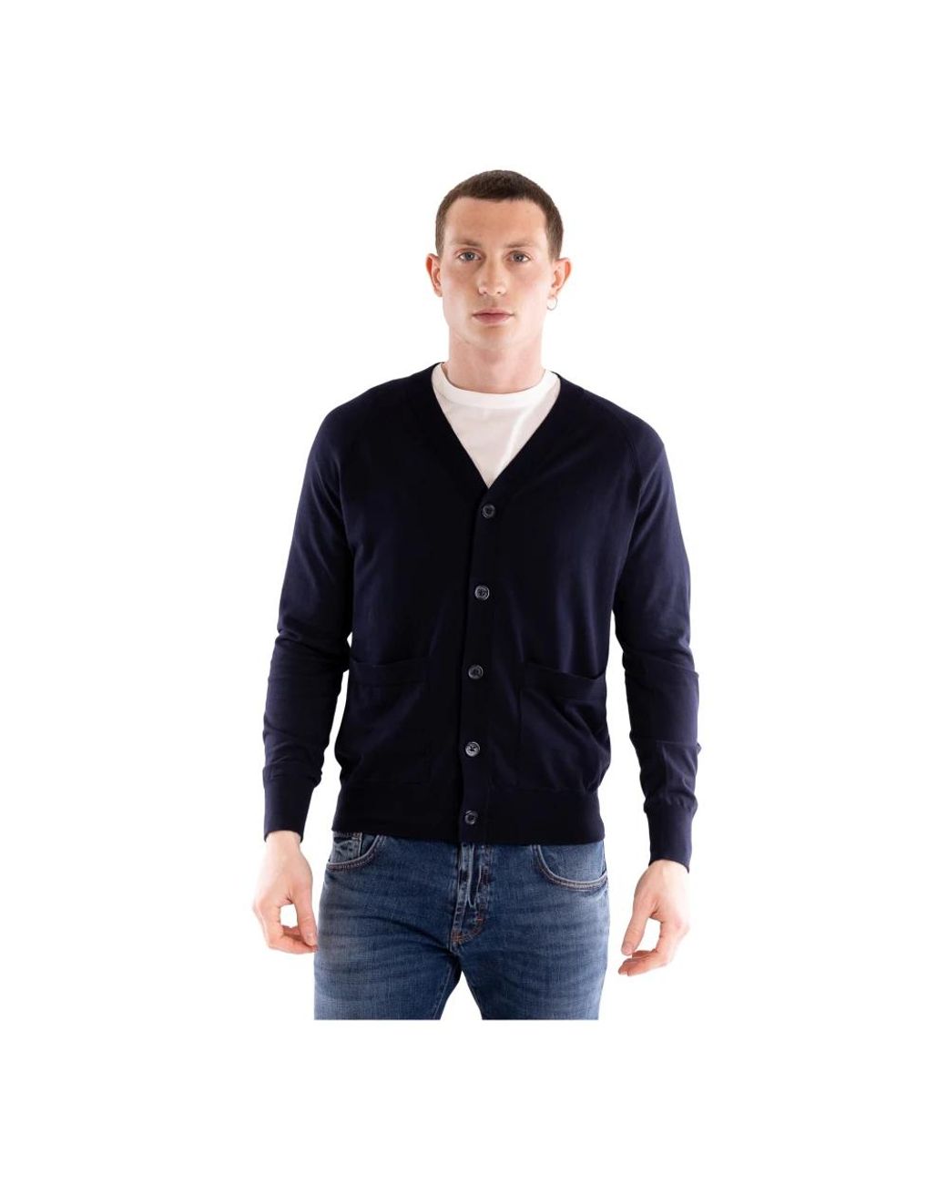 Paolo Pecora Truien & Vesten ,Blauw ,Katoen Katoenen Vest in het Blue voor heren
