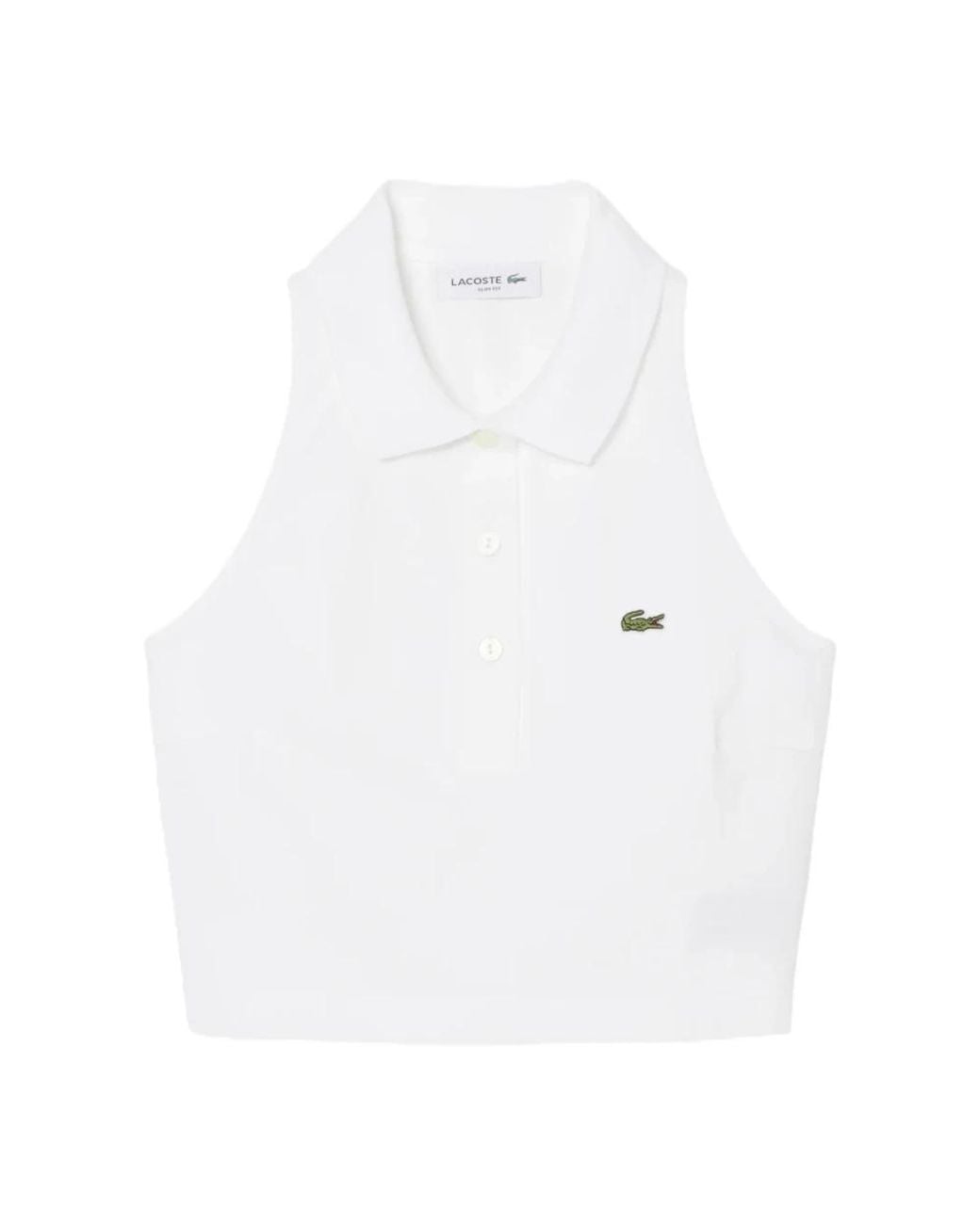 Lacoste White Sleeveless Tops
