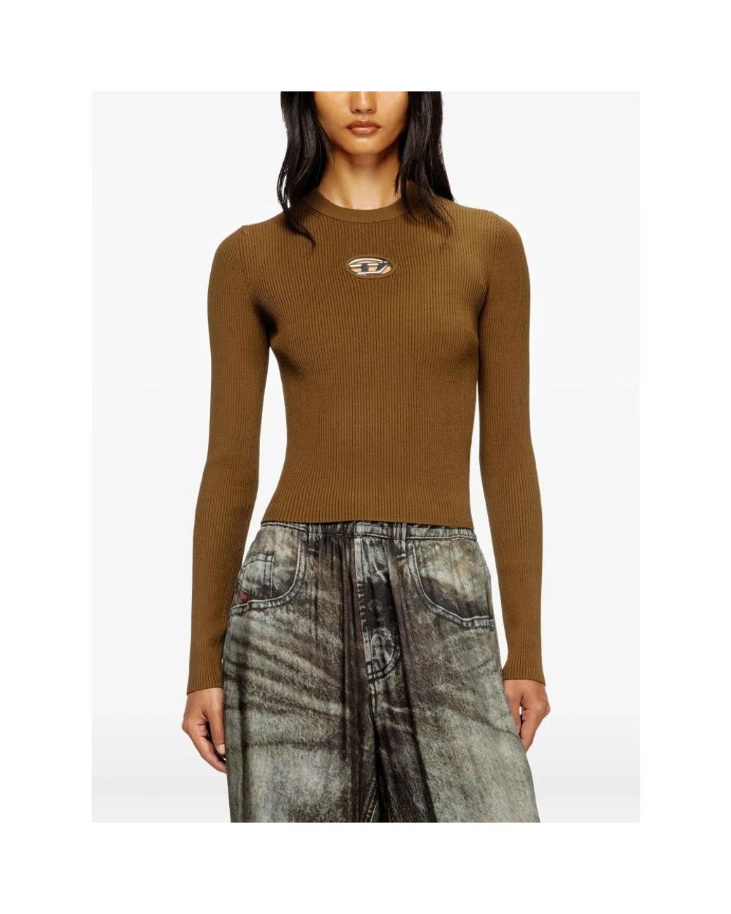 DIESEL Green Round-Neck Knitwear