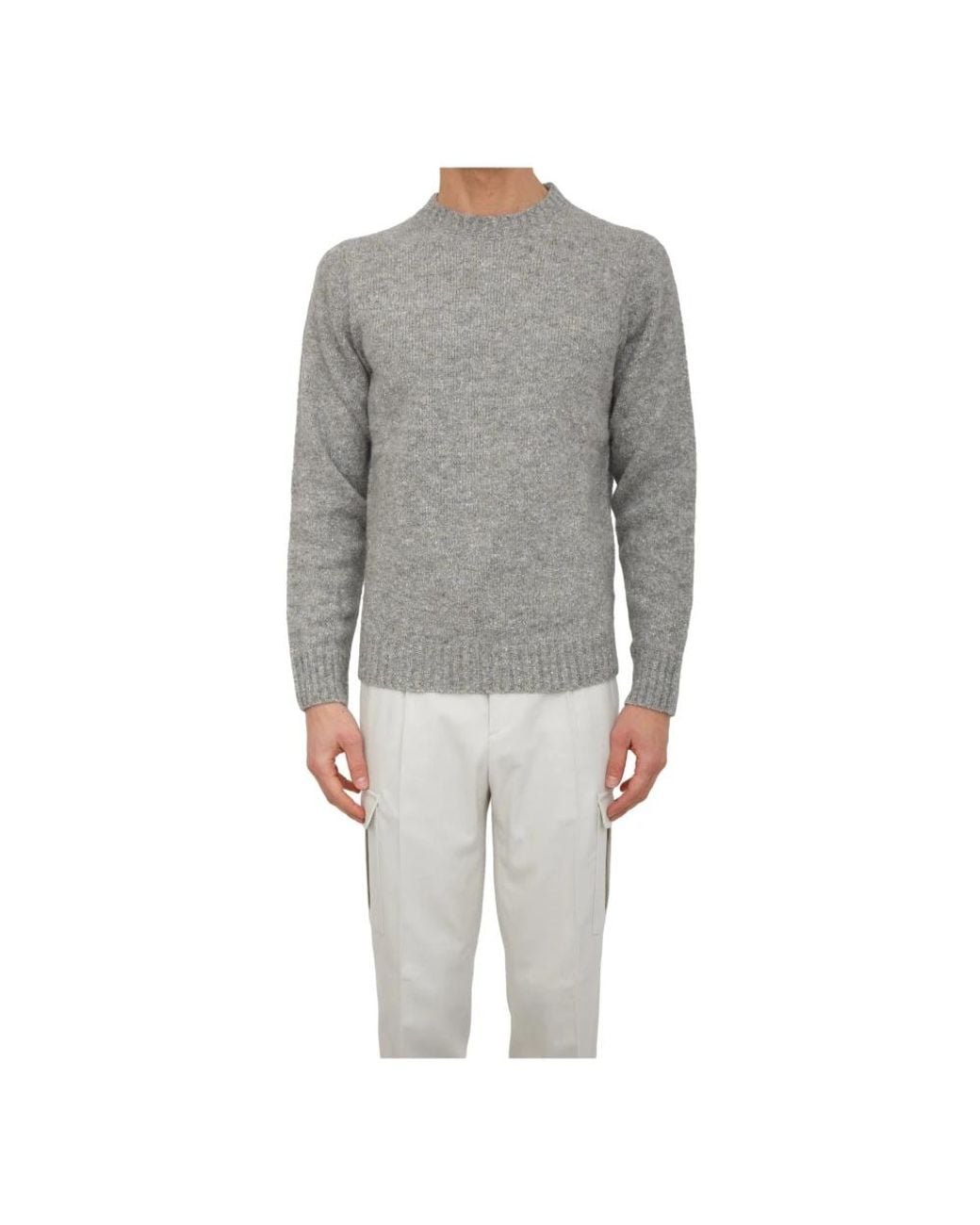 Peserico Gray Round-Neck Knitwear for men