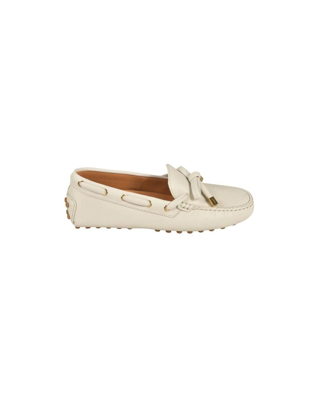 Tod's White Boat Shoes