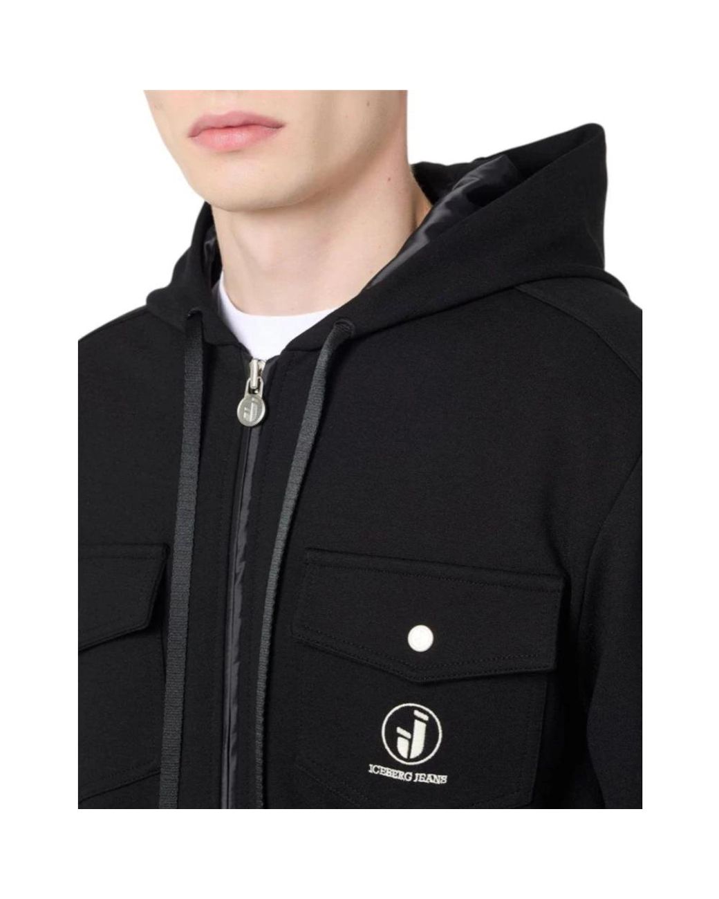 Iceberg Black Zip-Throughs for men
