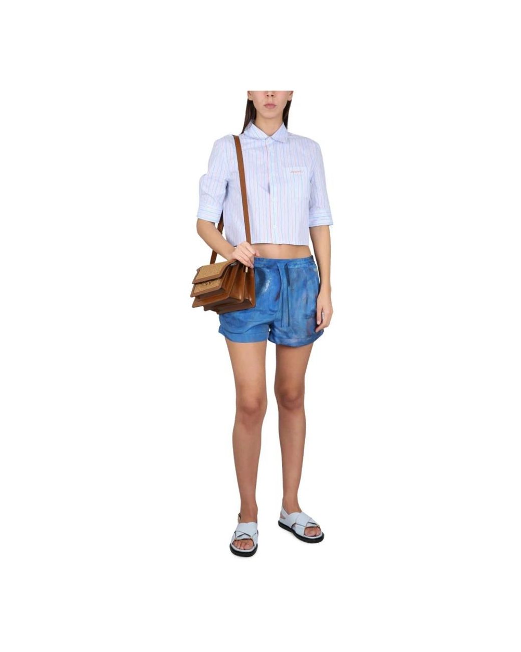 Marni Blue Short Shorts
