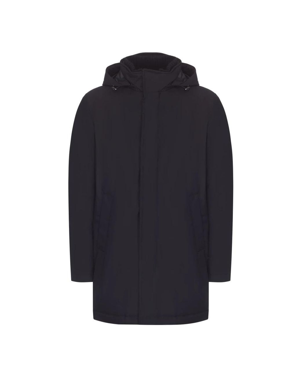 Herno Jassen ,Blauw ,Blauwe Lange Donsjas Met Afneembare Capuchon in het Blue voor heren