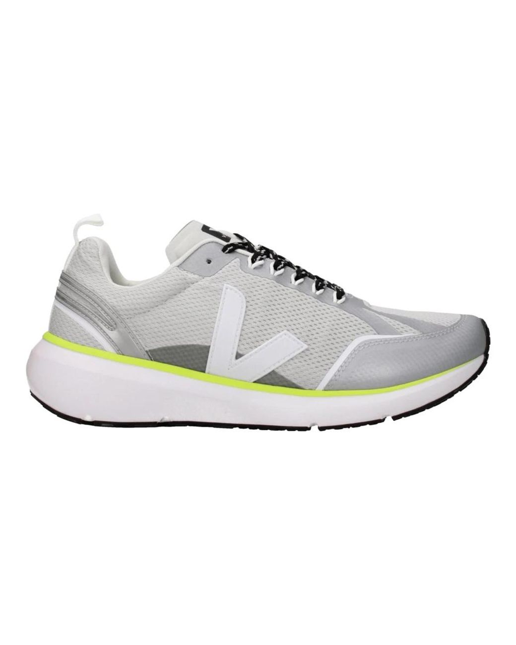 Veja Schoenen ,Grijs ,Grijze Stoffen Sportsneakers in het White voor heren