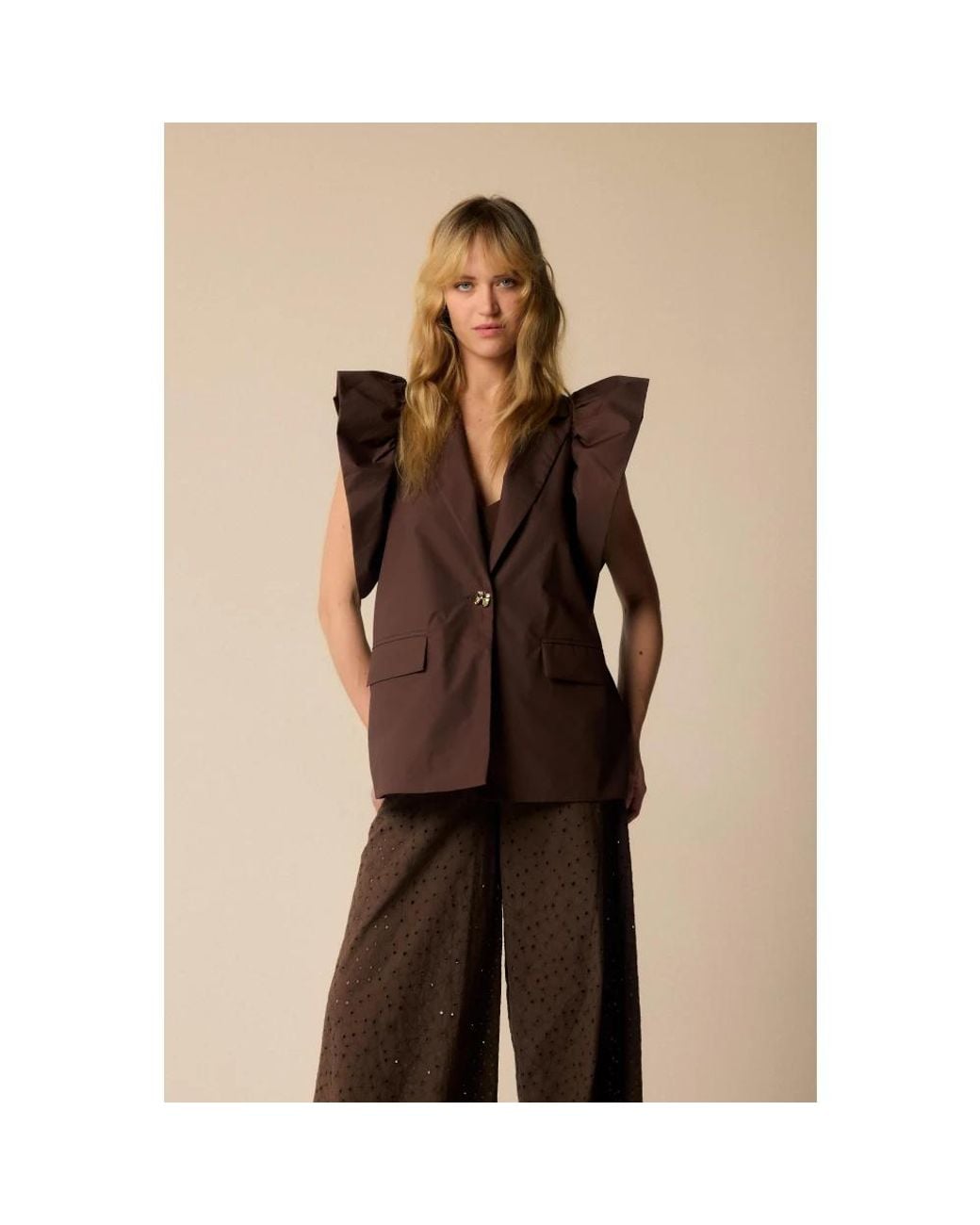 Kocca Jassen ,Bruin ,Stijlvol Vest in het Black