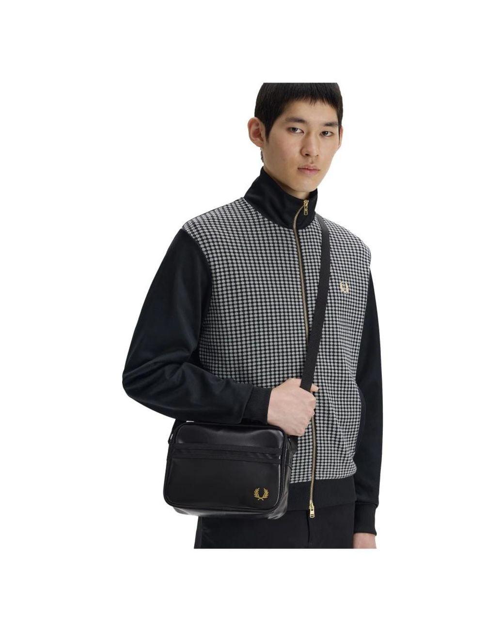 Fred Perry Black Cross Body Bags for men