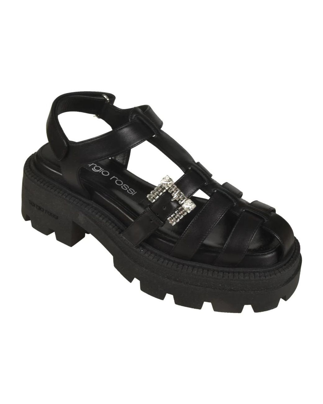 Sergio Rossi Black Flat Sandals