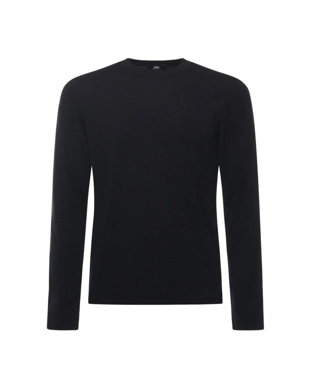 Alpha Studio Black Round-Neck Knitwear for men