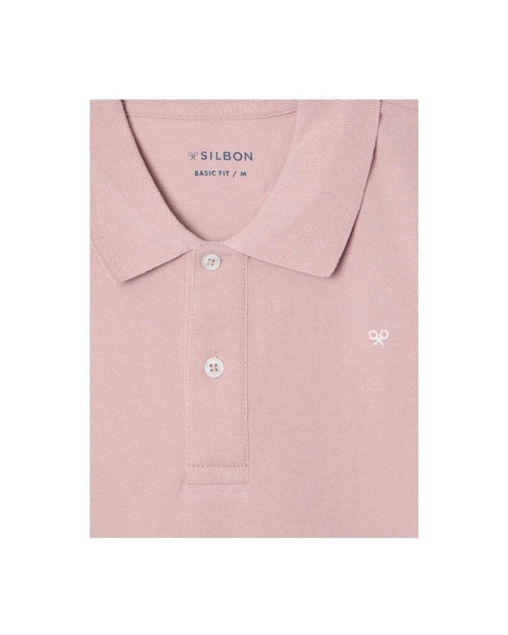 Silbon Pink Polo Shirts for men