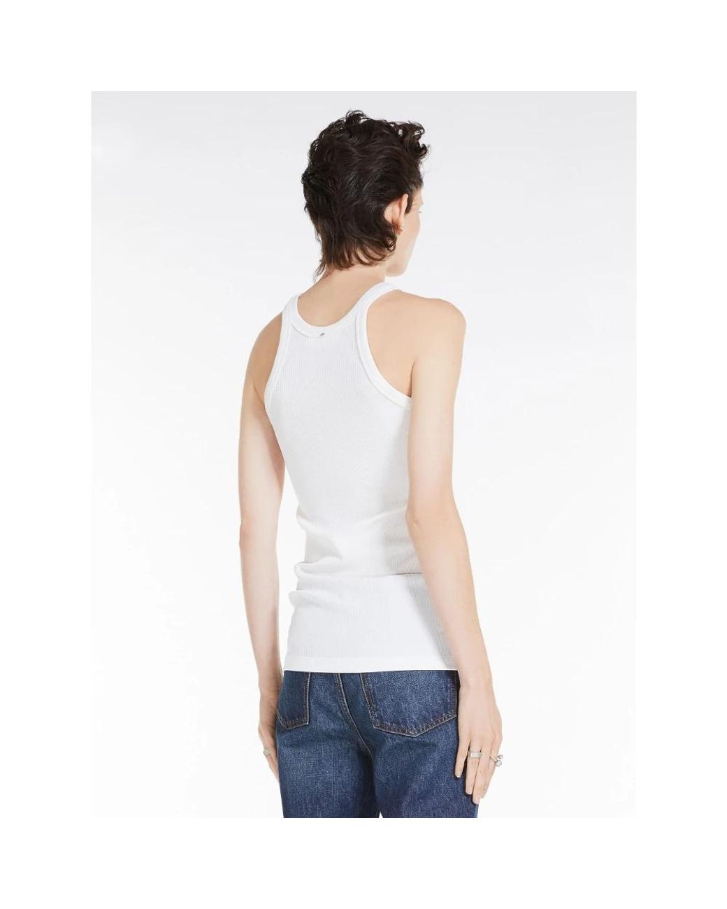 Sportmax White Sleeveless Tops