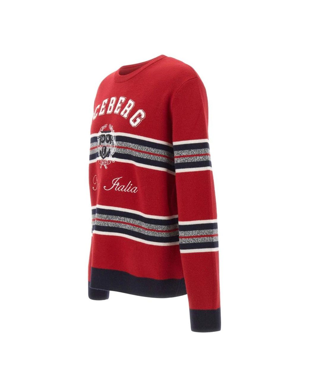 Iceberg Red Round-Neck Knitwear for men
