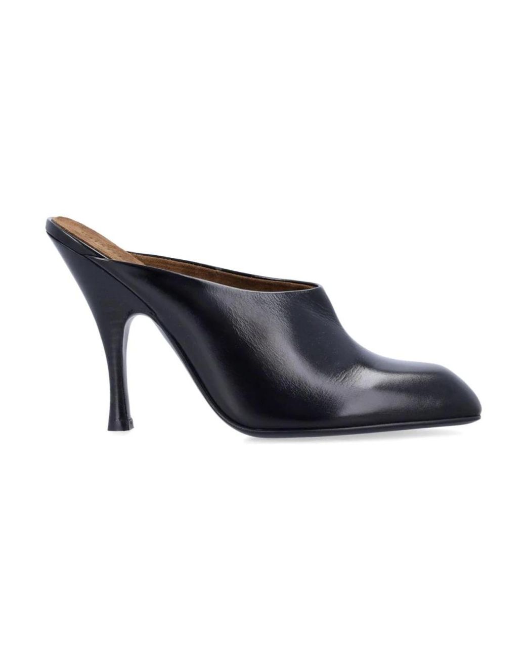 Khaite Mules Met Vierkante Neus En Hoge Hak in het Blue