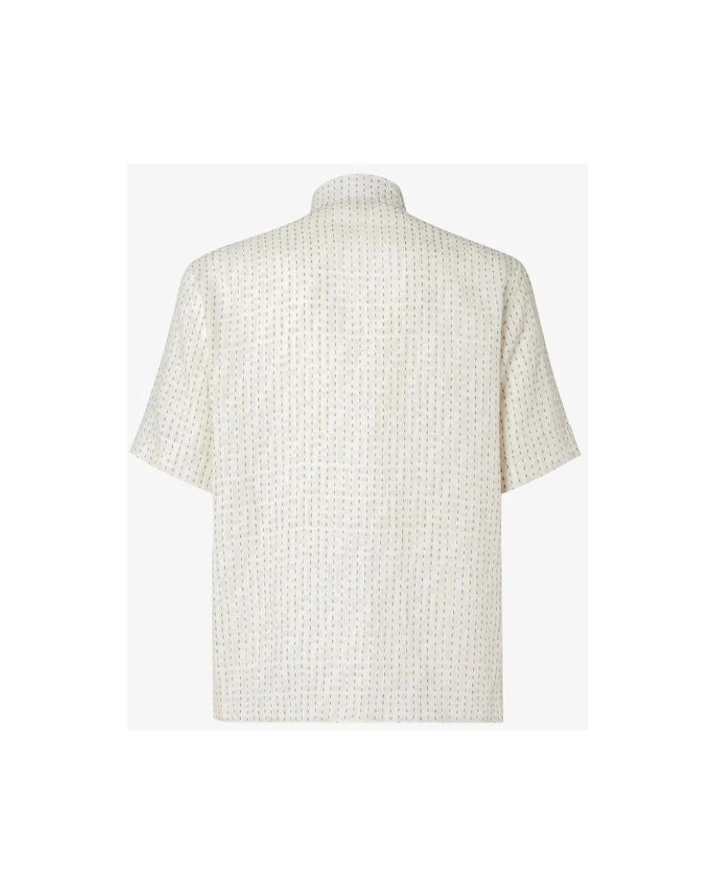 Fendi White Short Sleeve Shirts for men