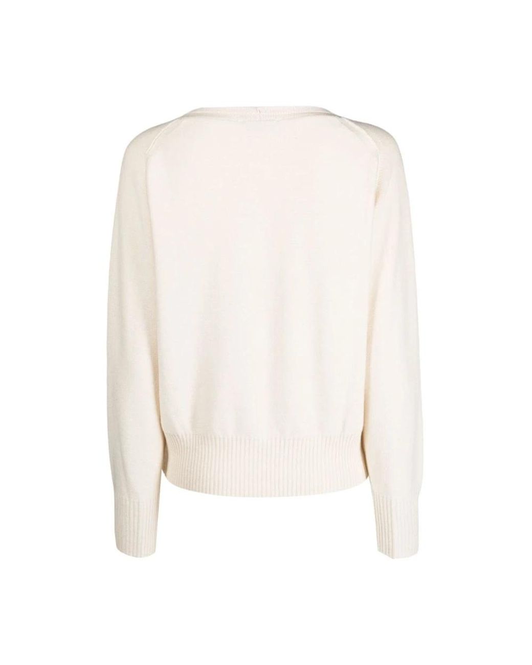 DKNY White Round-Neck Knitwear