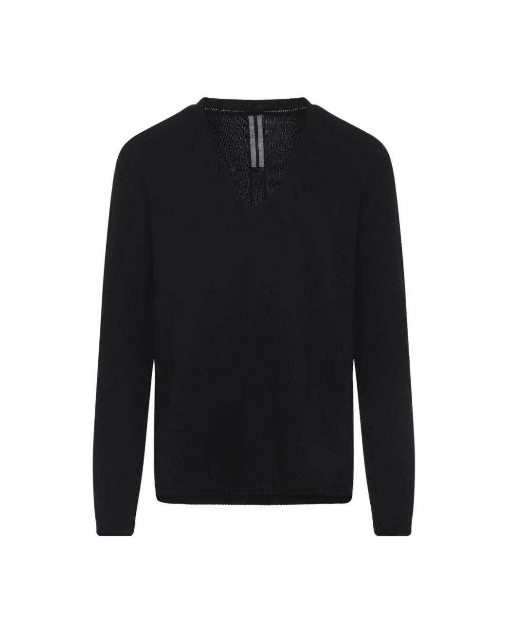 Rick Owens Black V-Neck Knitwear for men