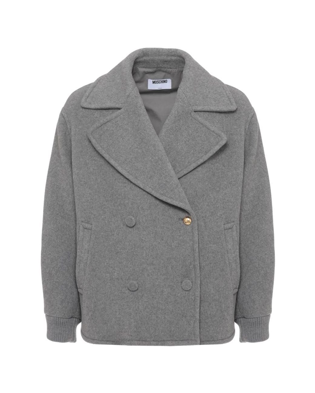 Moschino Gray Double-Breasted Coats for men