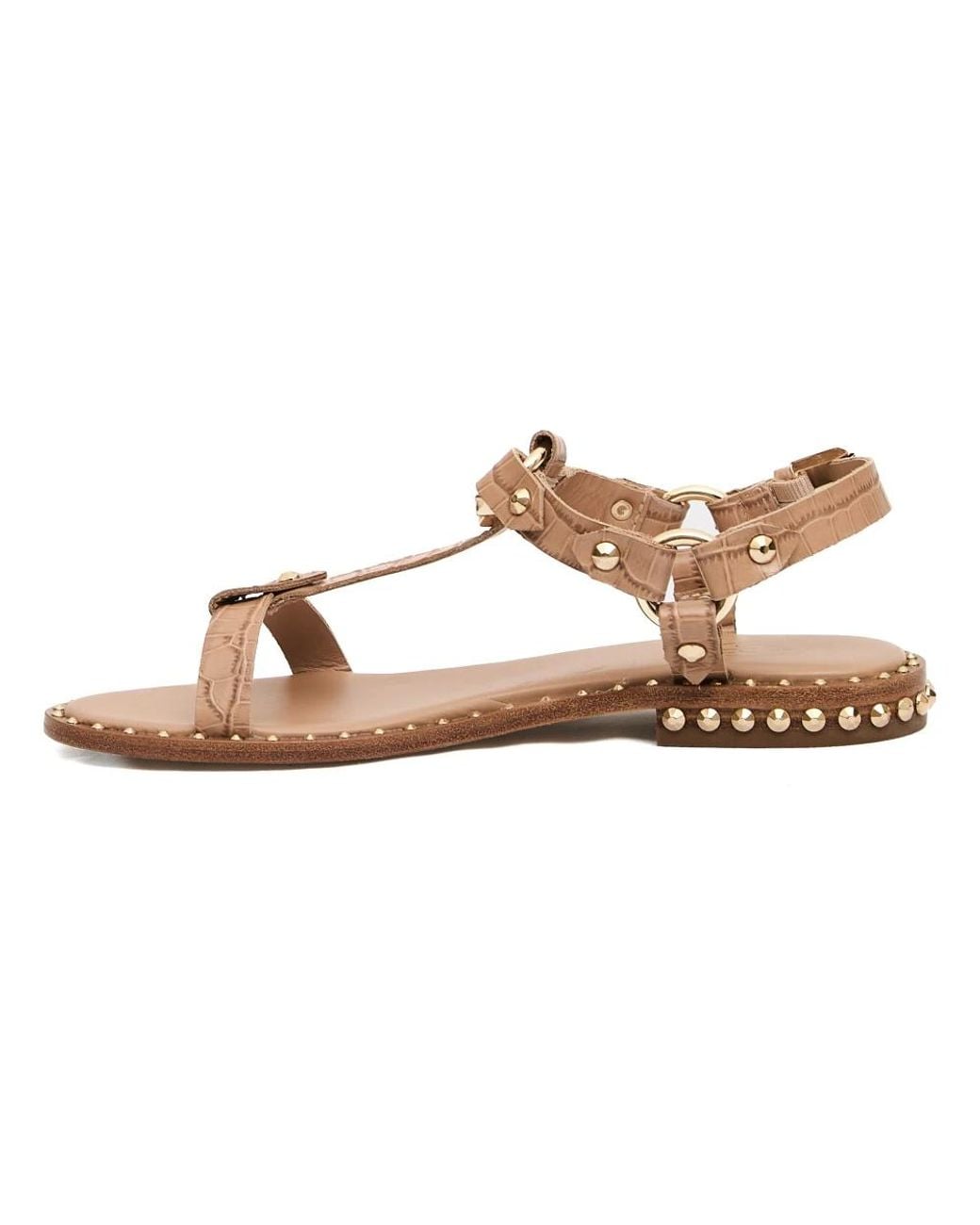 Ash Brown Flat Sandals