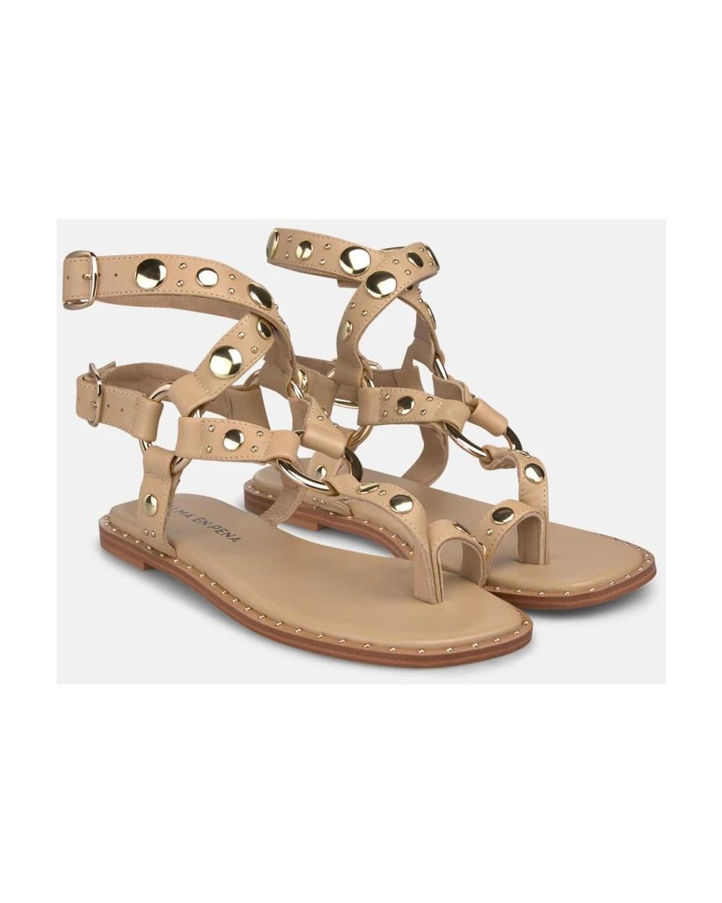 Alma En Pena. Metallic Flat Sandals