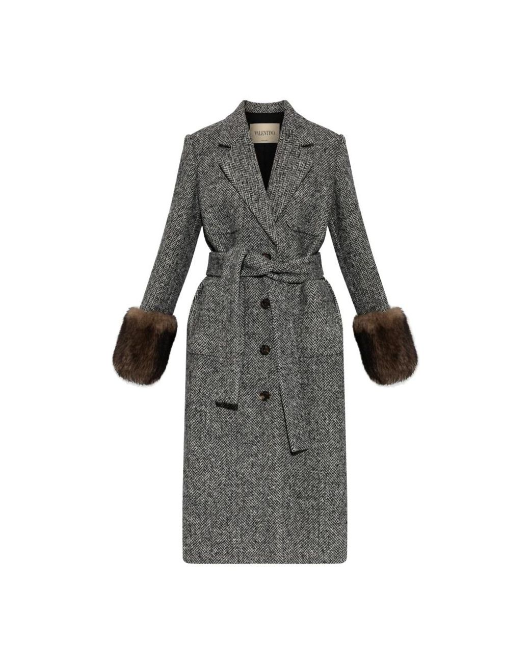 Valentino Garavani Gray Belted Coats
