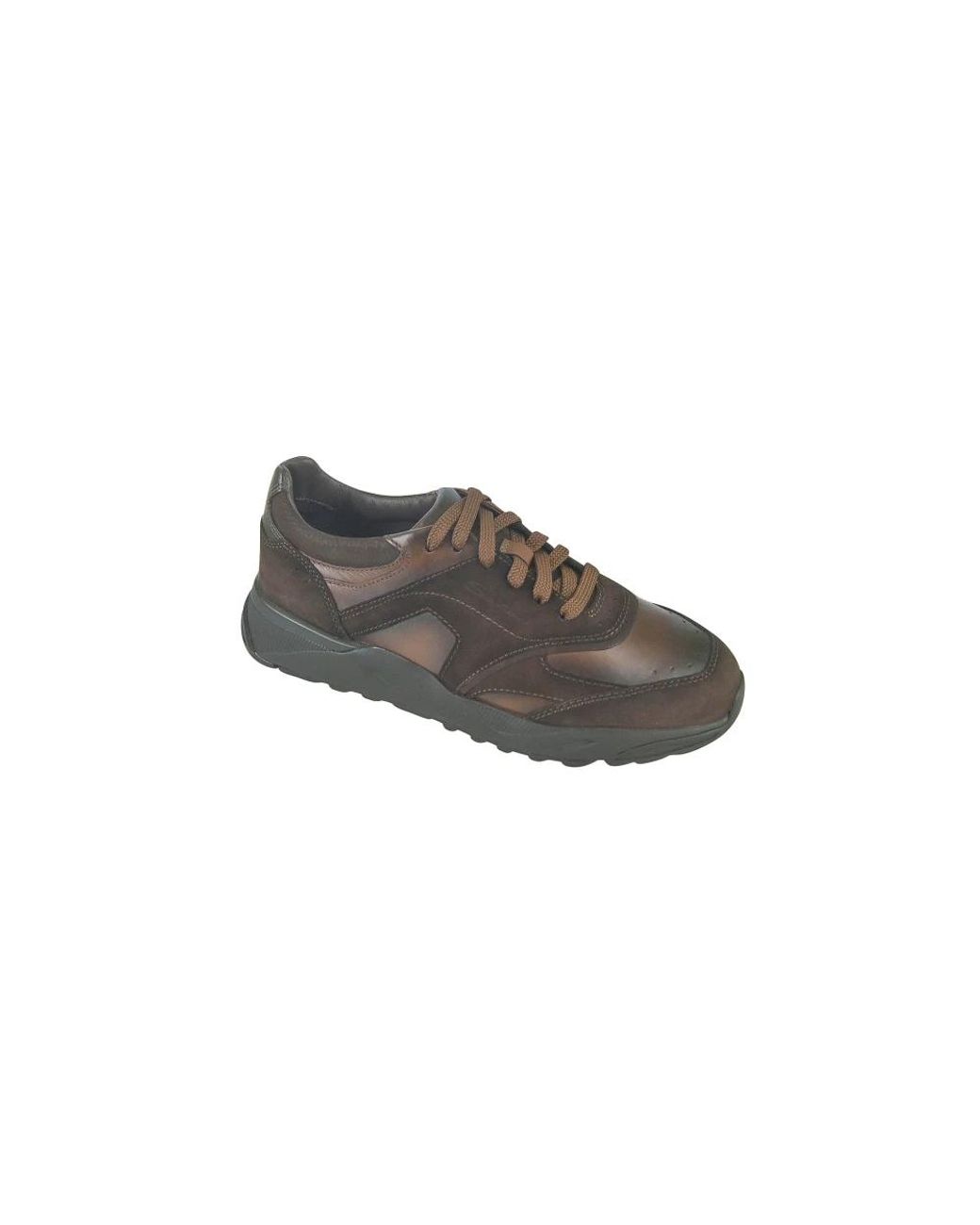 Santoni Gray Baskets En Cuir À Empiècements for men