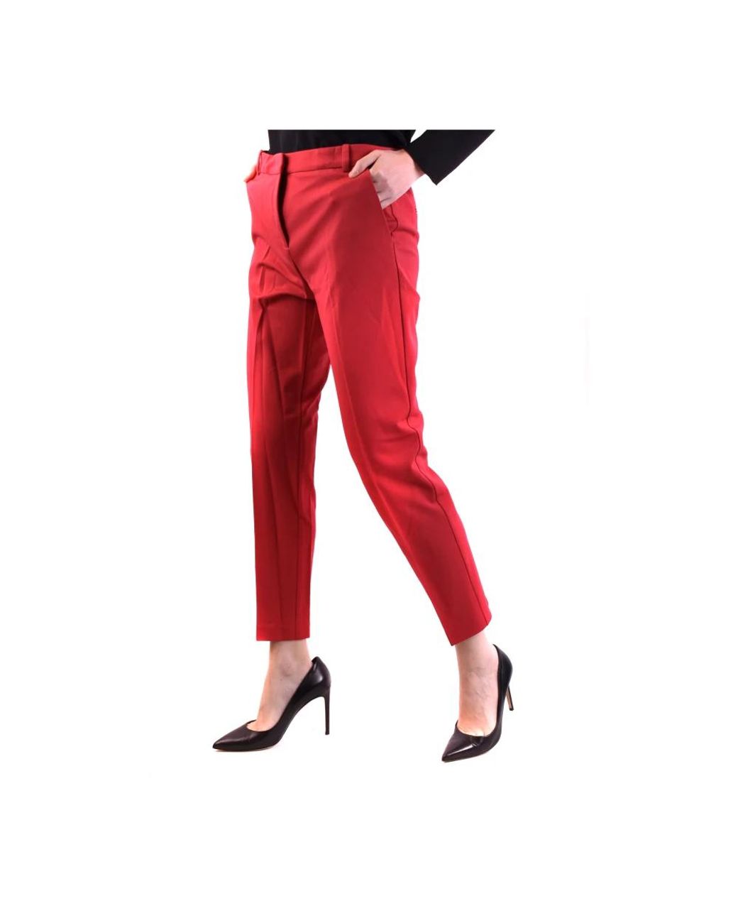 Pinko Red Cropped Trousers