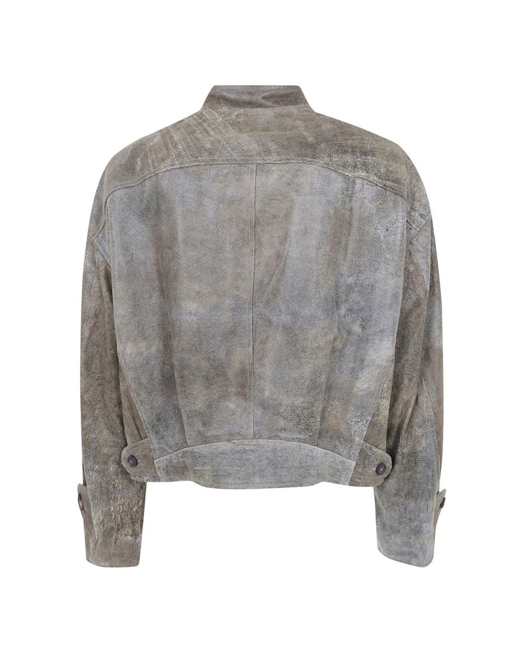 Leather Jackets Ziggy Chen de hombre de color Gray
